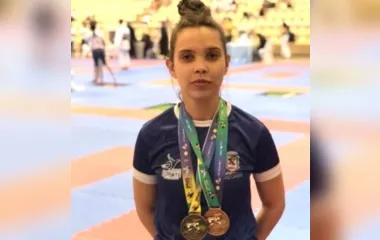 A jovem conquistou a terceira colocação no Kumite individual e  quarto lugar no Kata individual