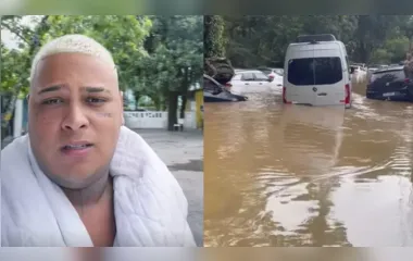 Cantor do hit 'Tubarão Te Amo' perde van em enchente