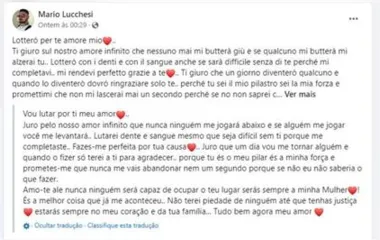 Mario Lucchesi usou as redes sociais para pedir por justiça