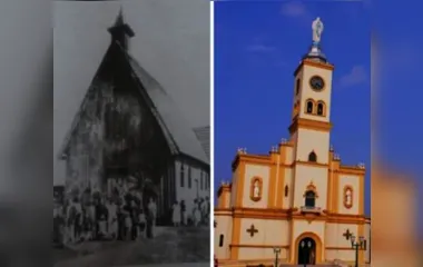 Primeira igreja e atual Catedral de Apucarana