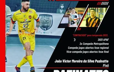 Apucarana Futsal anuncia novo reforço para a temporada