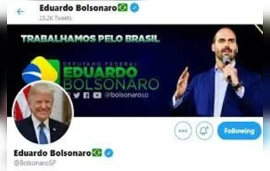 Eduardo Bolsonaro utiliza foto de Trump como avatar no Twitter