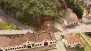 Deslizamento de terra destrói casarão em Ouro Preto