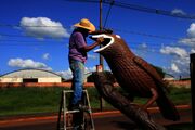 Nova escultura de pássaro é finalizada em Arapongas