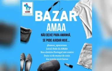 Amaa realiza bazar beneficente no sábado (12) em Apucarana