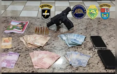 PM apreende arma, dinheiro e prende casal em bairro de Apucarana
