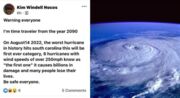 uposta viajante do tempo alertou no Facebook sobre 'pior furacão da história'
