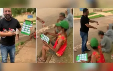 Vice-prefeito viraliza ao distribuir cachaça para moradores de rua