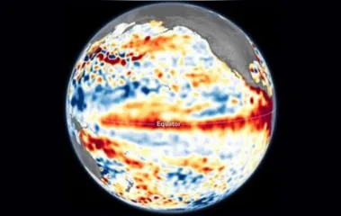 Na imagem da Nasa, é possível ver as anomalias no volume de água entre os dias 1º e 10 de junho