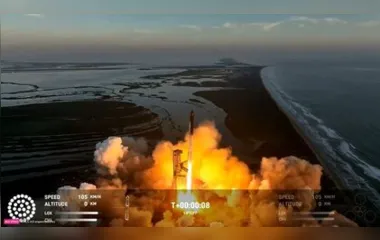O propulsor da Starship explodiu após a decolagem